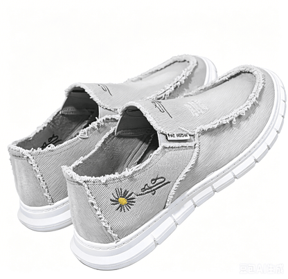Floral Embroidery Loafers - Women Casual Soft Flats