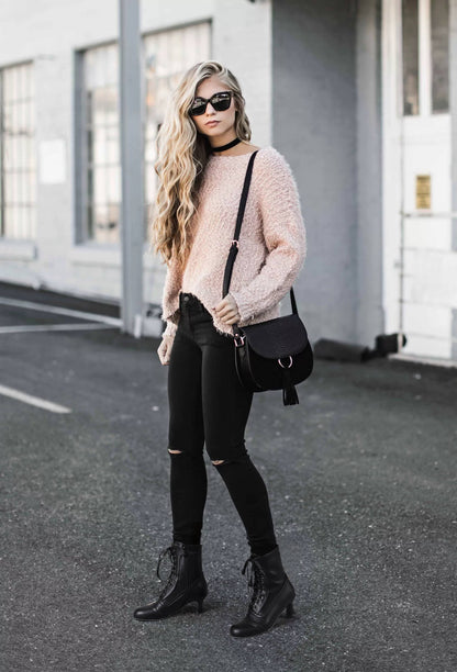 Vintage Booties - Women Round Toe Low Heel Ankle Boots