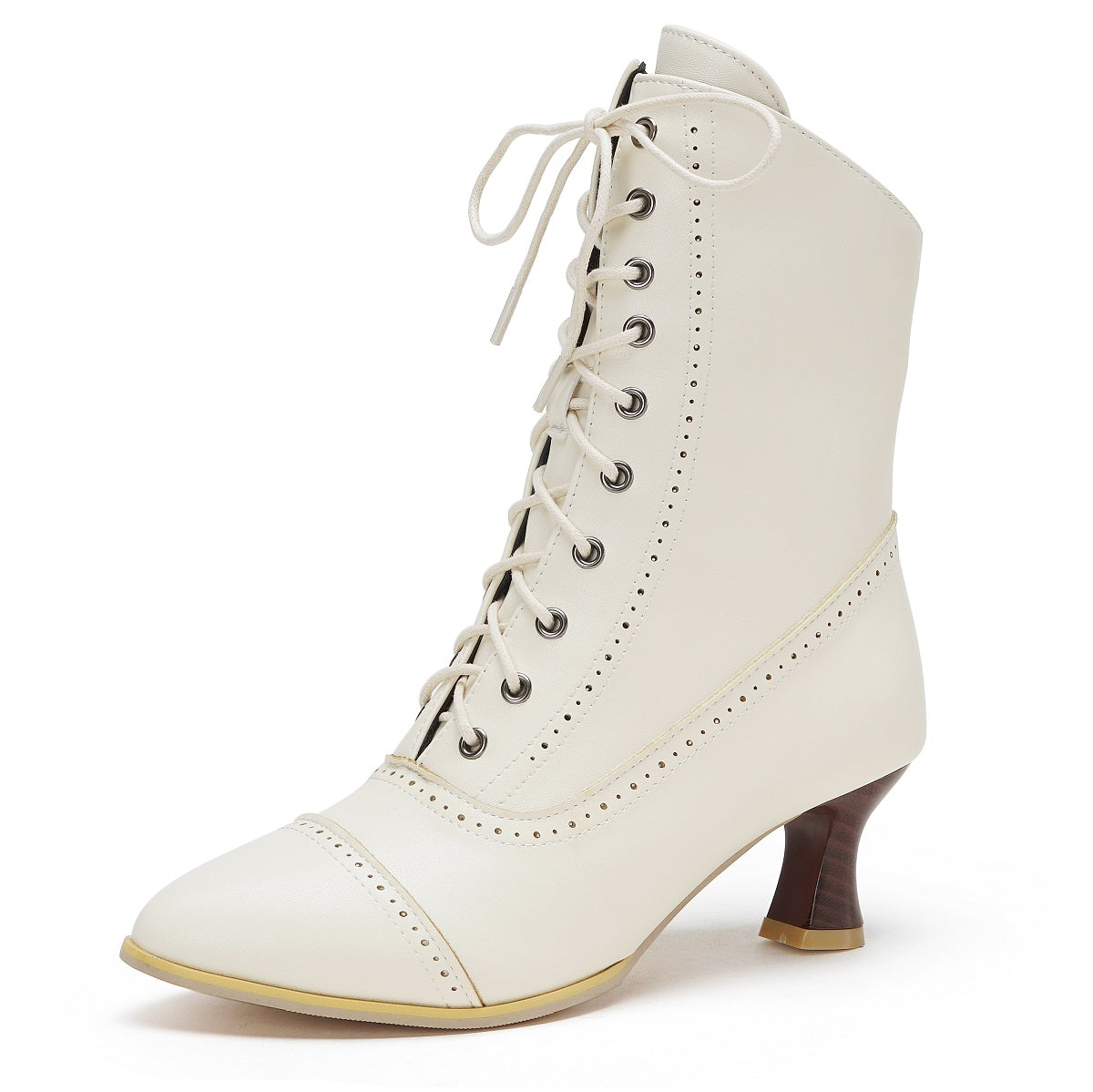 Victorian Ankle Boots - Women Vintage Low Heel Zipper Booties