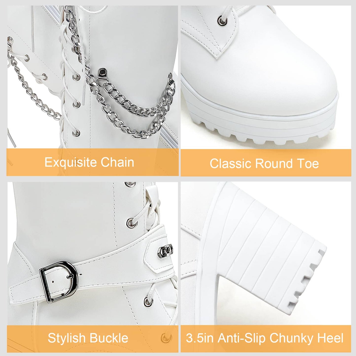Lace Up Knee High Boots - Women Platform Block Heels