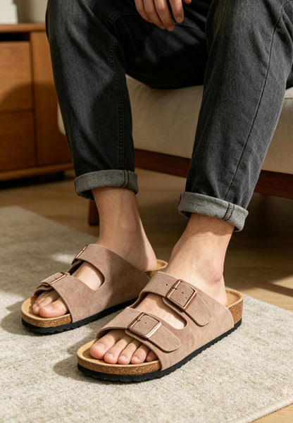 Leather Slides - Men Women Birkenstock Style Sandals
