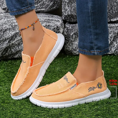 Floral Embroidery Loafers - Women Casual Soft Flats