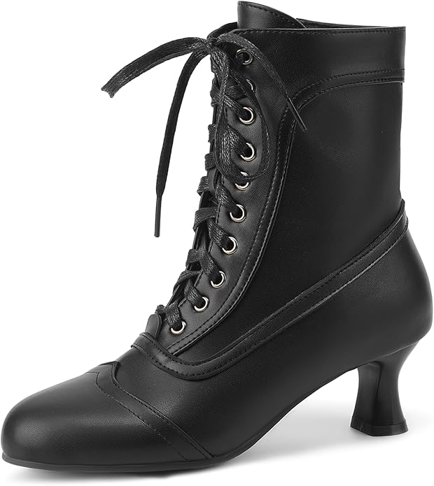 Vintage Booties - Women Round Toe Low Heel Ankle Boots