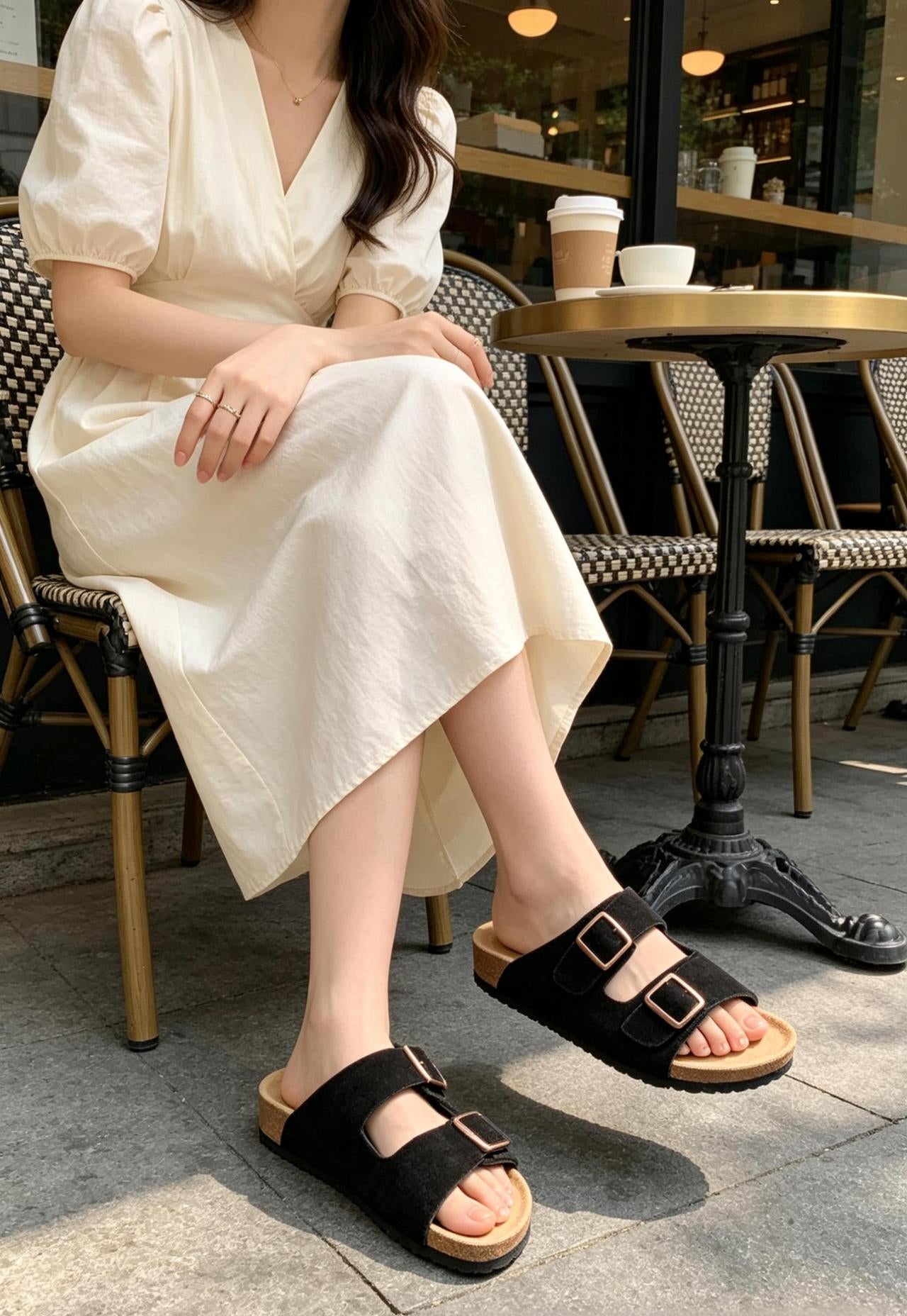 Leather Slides - Men Women Birkenstock Style Sandals