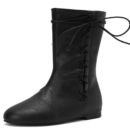 Vintage Lace Up Flats – Victorian Renaissance Boots