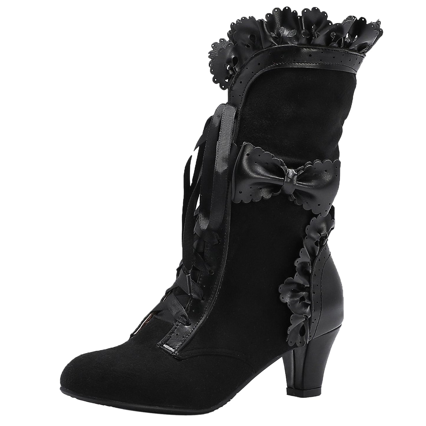 Kawaii Mid Calf Boots – Sweet Bow Lace Up Boots