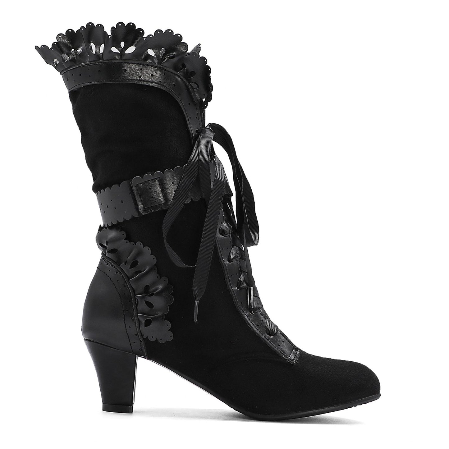Kawaii Mid Calf Boots – Sweet Bow Lace Up Boots