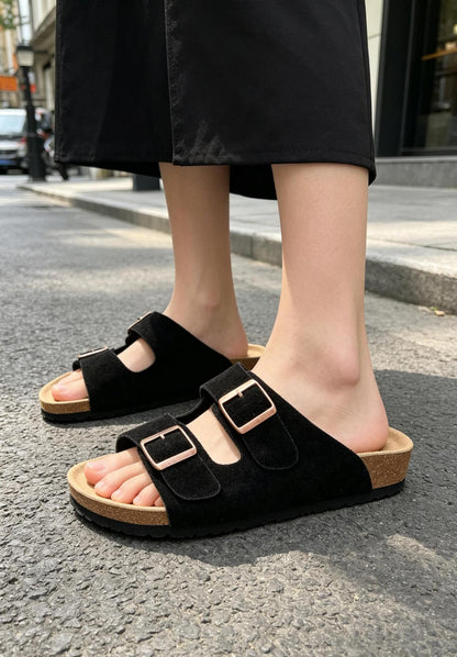 Leather Slides - Men Women Birkenstock Style Sandals