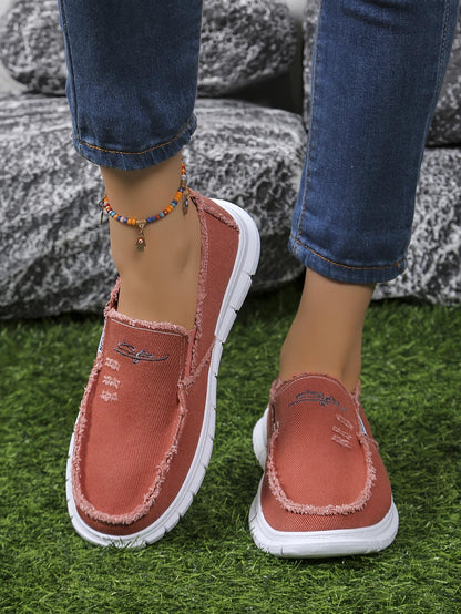 Floral Embroidery Loafers - Women Casual Soft Flats