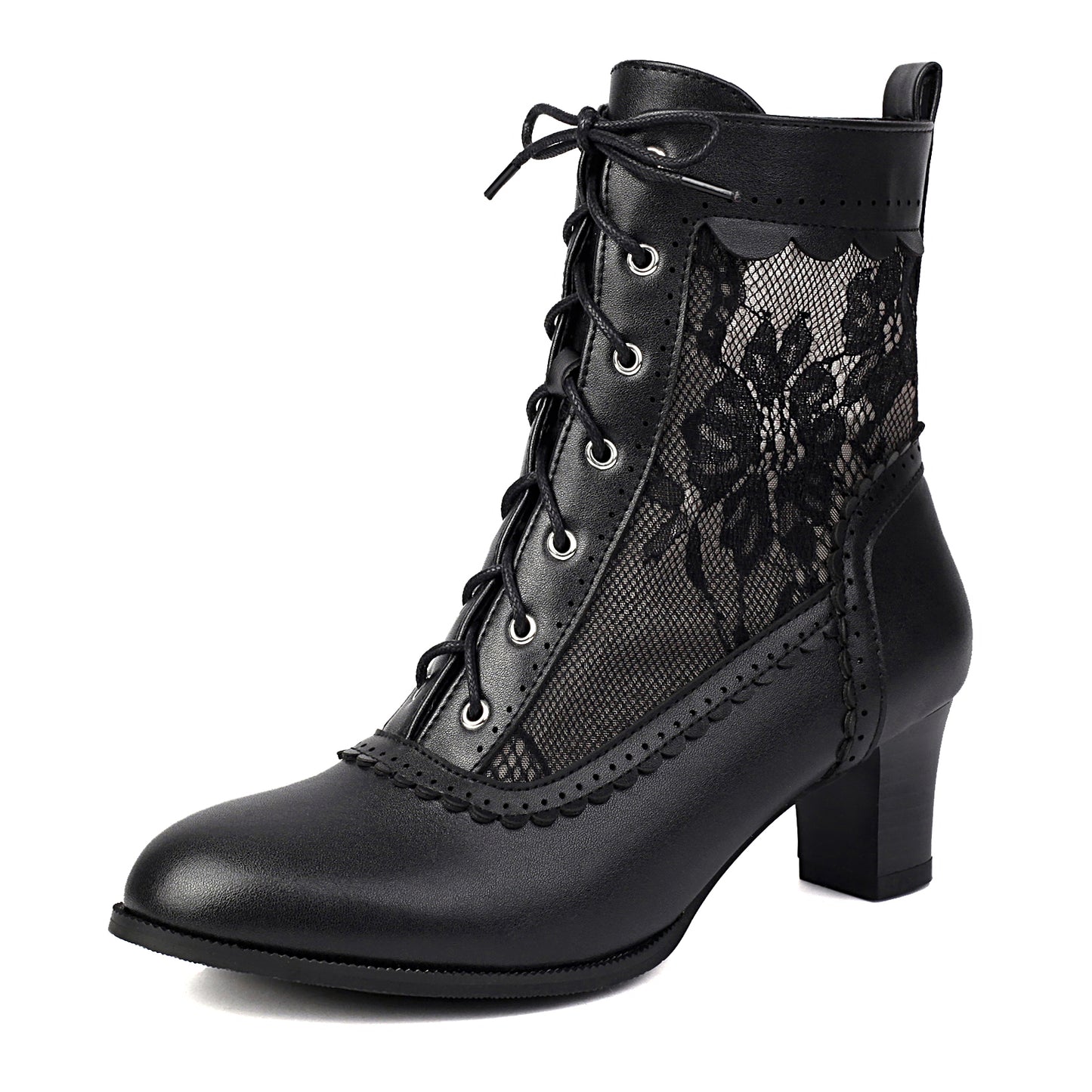 Witch Booties - Women Victorian Ankle Boots Side Zipper
