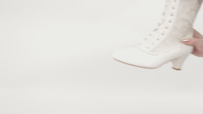 Renaissance Bridal Boots – Mid Heel Zipper Boots