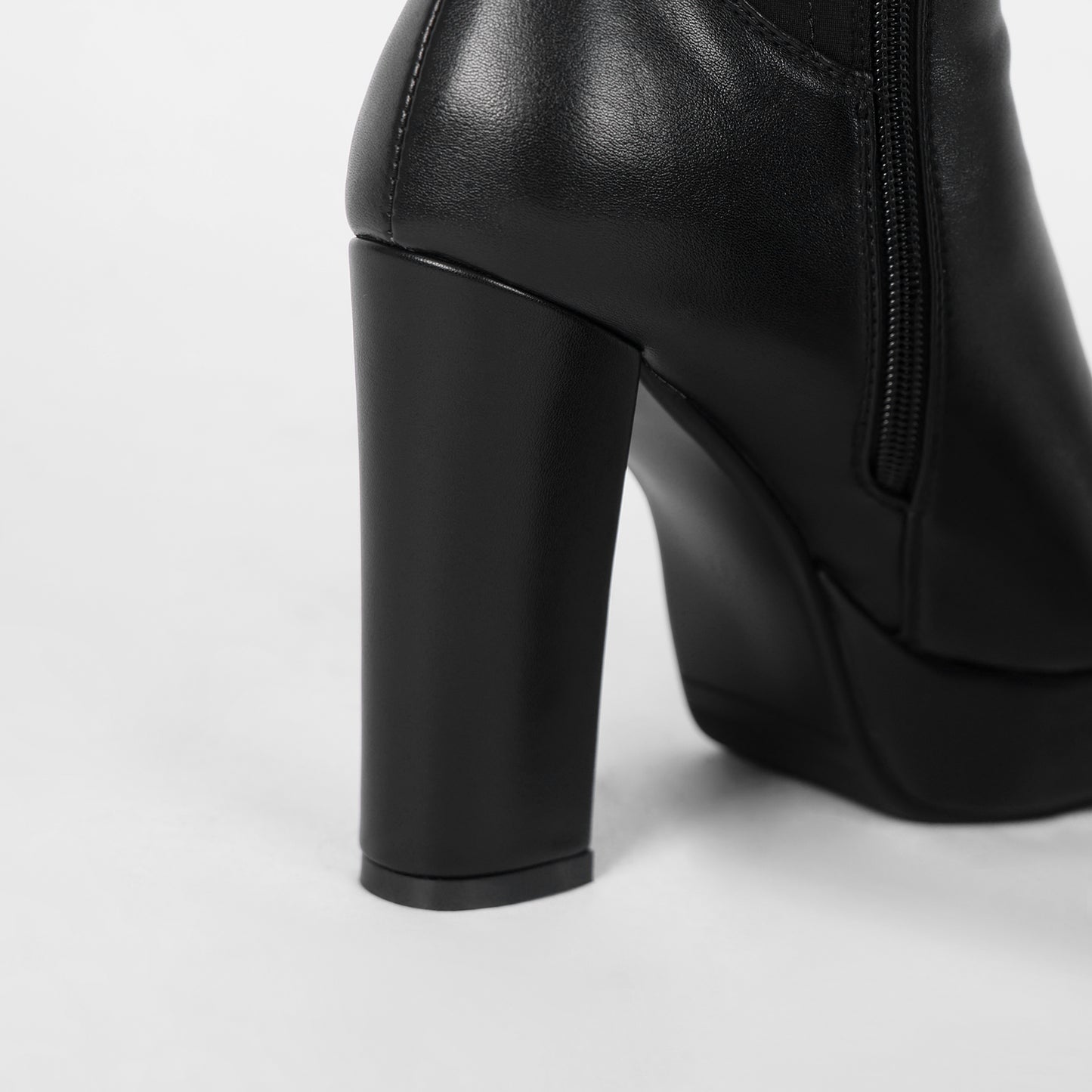 Thigh High Boots - Women Chunky Heel Side Zipper Boots